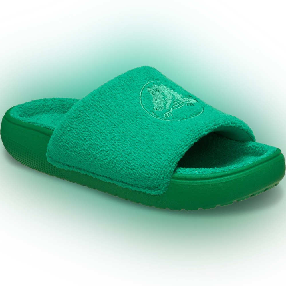 NIB CROCS 🦎 CLASSIC TOWEL SLIDES - GREEN 💚, Sz.5, BNWTIB